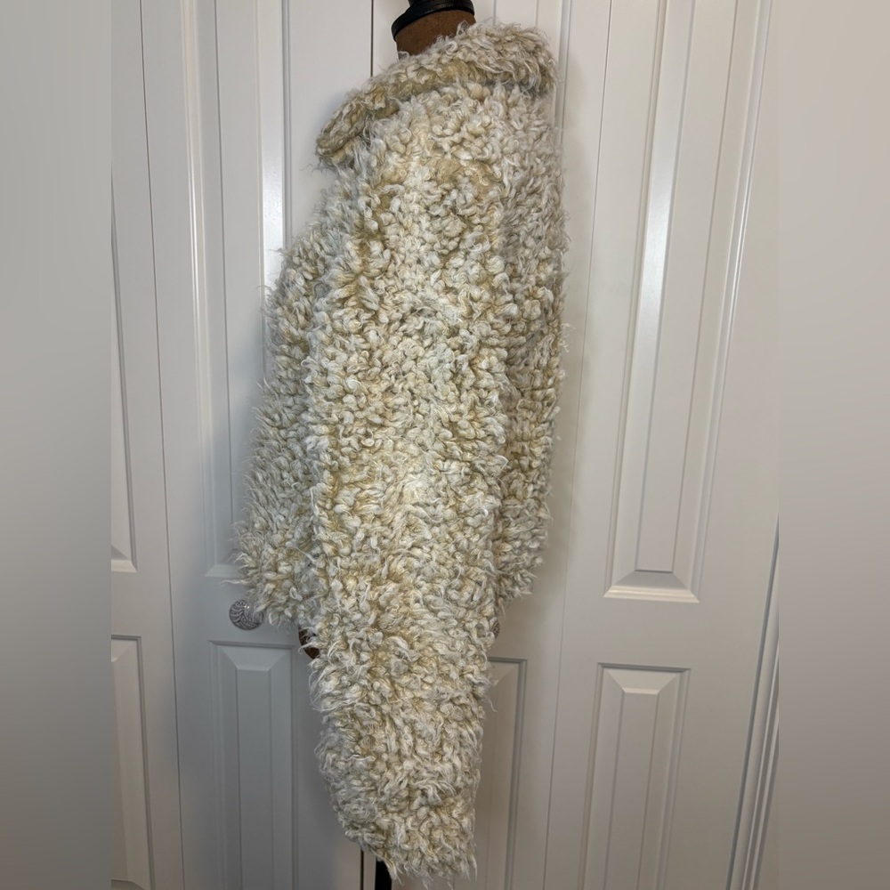 Anthropologie Brenna Faux Fur Cream Teddy Jacket Size Medium - Picture 10 of 16